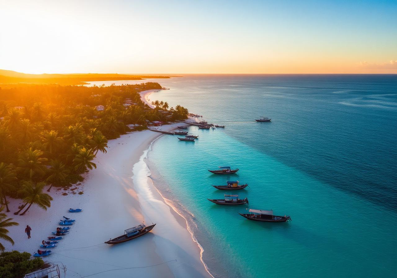 Tropical Filipino coastline at sunset